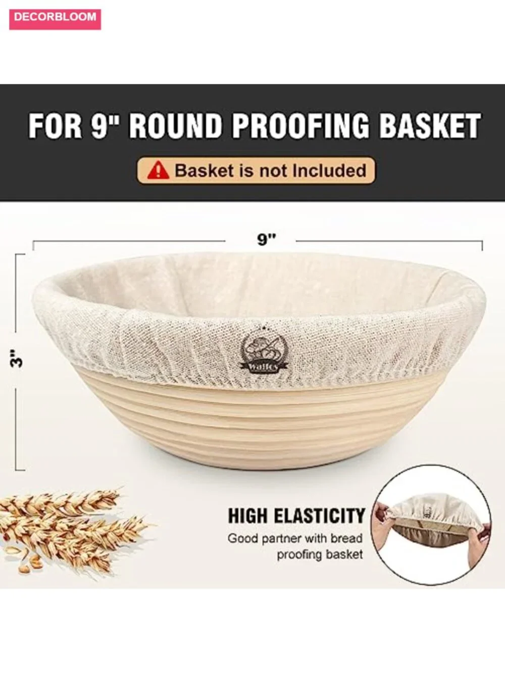 6 Pcs 9 Inch Bread Proofing Liner Cloth Natural Rattan Banneton Baking Dough